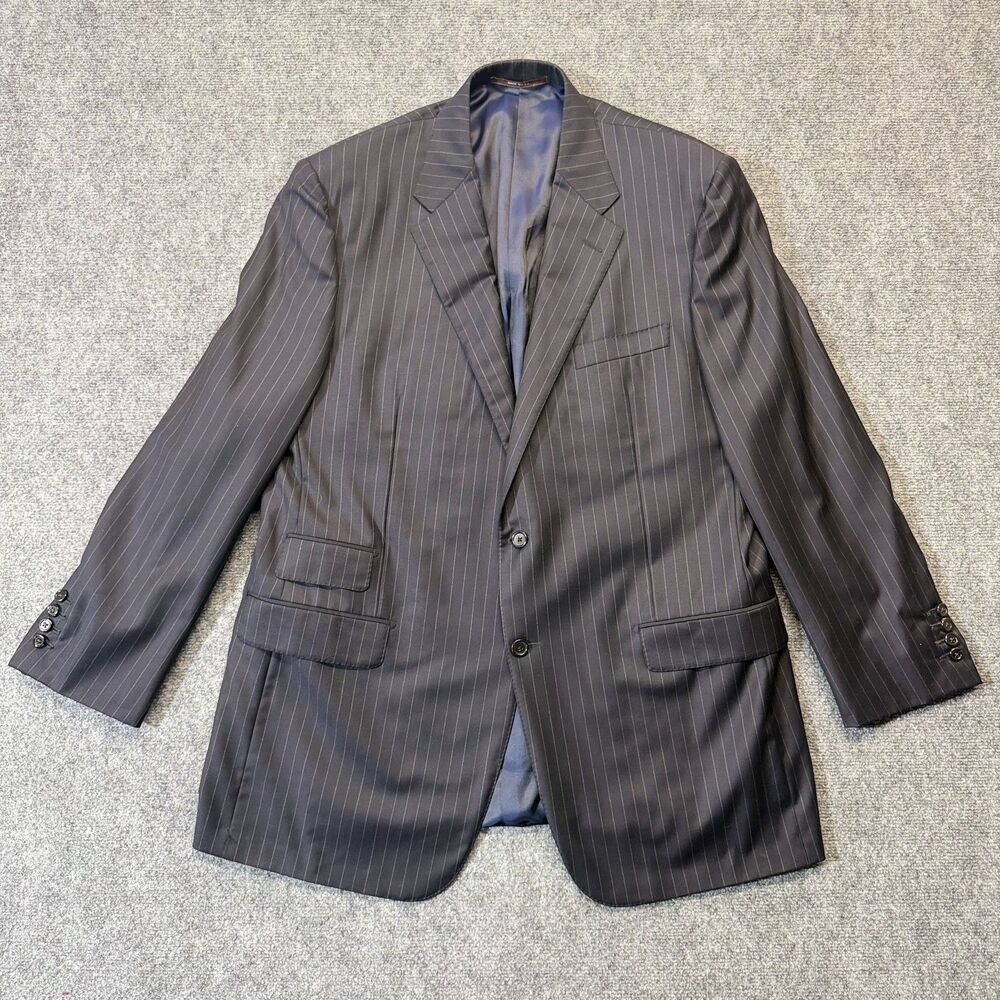 Hickey Freeman Loro Piana Super 150s Wool Mens Pinstripe Suit Jacket USA